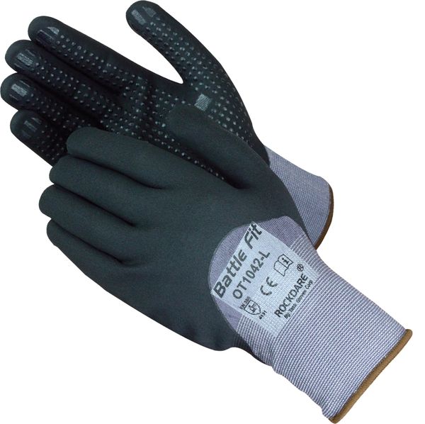 OT1042 TASK GLOVE Micro-Foam Nitrile 3/4 coated with Nitrile dots, Nylon shell, EN 388-4131 size S-XXL