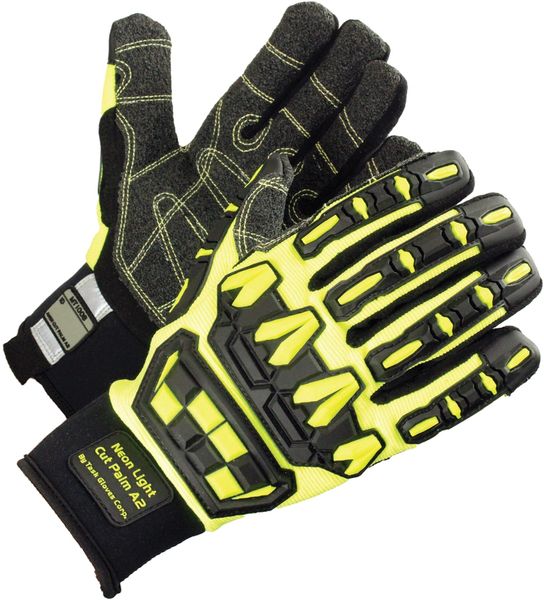 MT1008 TASK GLOVE Synthetic Leather Palm, Double Armortex on palm, Hi-Vis Yellow spandex back, Neoprene cuff with ID pad, TPR back, size M-XL. SOLD BY THE DOZEN (6 DZ PER CASE)