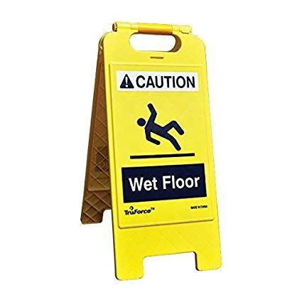 TruForce "WET FLOOR" Caution Sign, English