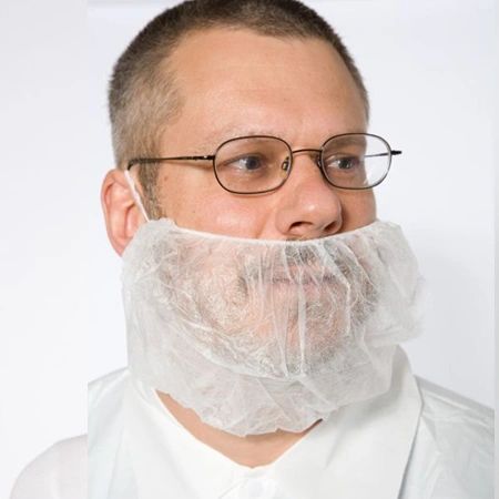 DBRD-1000XL 21" POLYPRO BEARD COVERS WHITE LATEX FREE X-LARGE 100/BG 10/CS