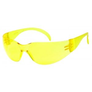 1715Q/A AMBER WRAPAROUND SAFETY GLASSES BASIC PACKAGING (12 PER BOX)