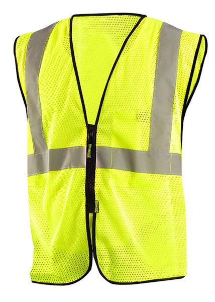 OccuNomix ECO-GCZ High Visibility Value Mesh Standard Zipper Safety Vest, Class 2, 100% ANSI Polyester Mesh. Available Sizes- S/M, L/XL, 2XL/3XL, 4XL/5XL. AVAILABLE IN YELLOW OR ORANGE.