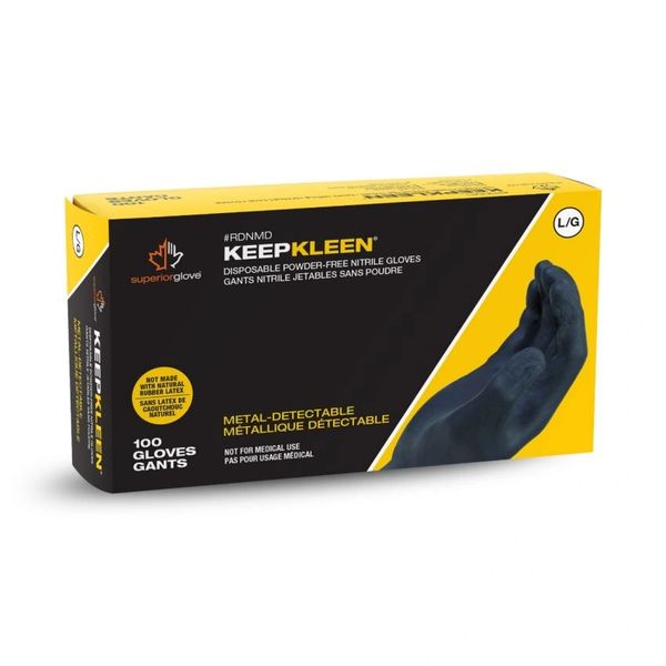 RDNMD KeepKleen Metal-Detectable Dark Blue 4 Mil Powder-Free Disposable Nitrile Gloves XS-XL 100 GLOVES PER BOX 10 BOX PER CASE (SOLD BY THE CASE)