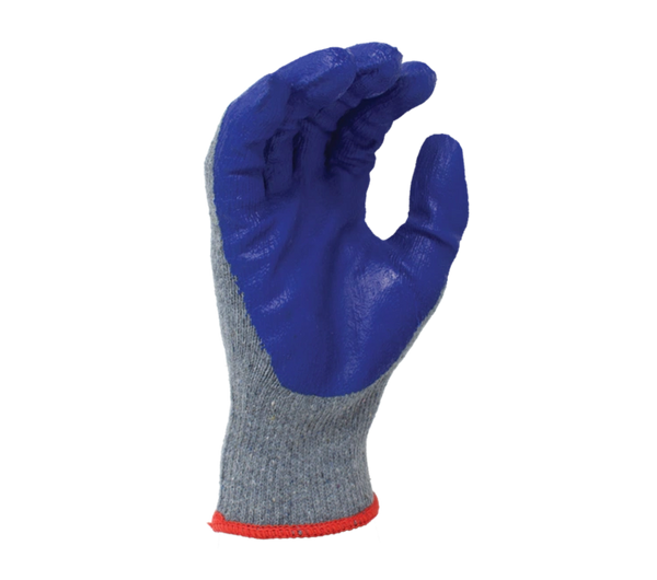 MH5220 TASK GLOVE 10 Gauge Gray Cotton/Polyester shell, Blue Latex palm coated, size S-XL. SOLD BY THE DOZEN (20 DZ PER CASE)