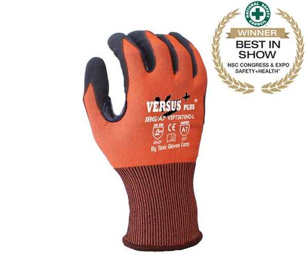 VSP72670HO 18 Gauge Hi-Viz Falstone™ Fiber Shell, Super-Foam Nitrile Coated, Thumb Saddle, Touchscreen Compatible S-2XL SOLD BY THE DOZEN