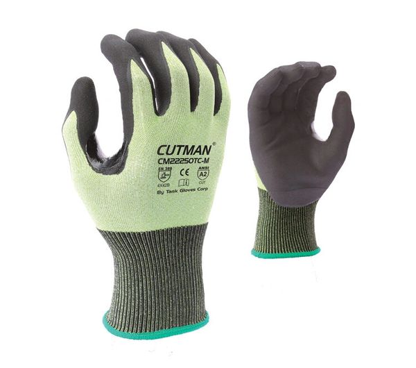 CM22250TC CUTMAN® - 18 Gauge Hi-Vis HDPE shell, Super-Foam Nitrile palm coated, Reinforced Thumb Saddle, Touchscreen compatible, ANSI A2, S-2XL SOLD BY THE DOZEN