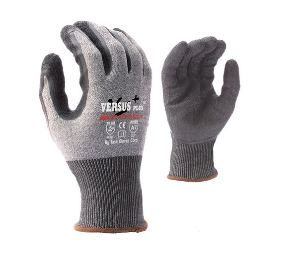 VSP78670 TASK GLOVES Versus Plus® - 18 Gauge Falstone Fiber shell, Crinkle Latex coatied palm and fingers, ANSI A7 S-2XL SOLD BY THE DOZEN