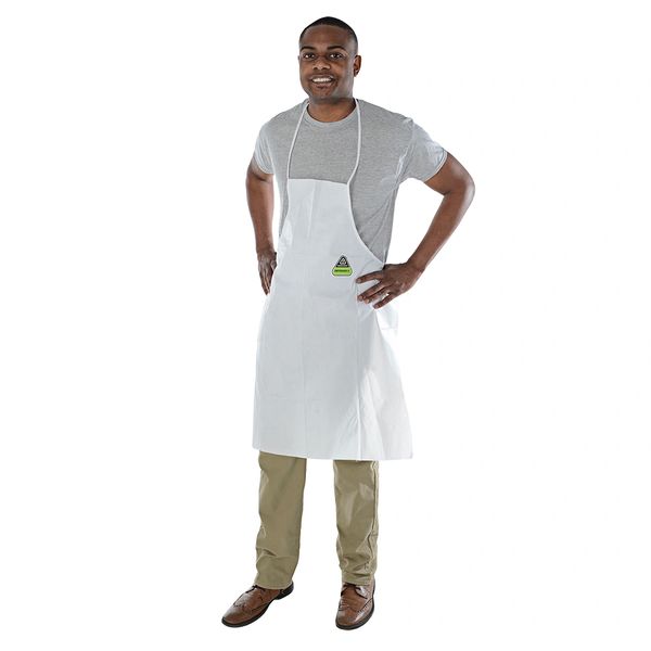 MPA100 DEFENDER II™, 28 Inch microporous apron serged seams, attached neck ties, and a bib style. One size fits most.