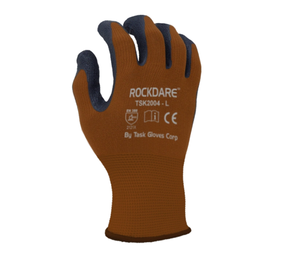 Task Gloves -MH6330BR Latex Palm Coated Lite Brown Nylon Gloves SOLD BY DZ (12 DZ PER CASE)