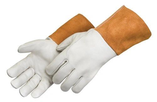 Liberty 7124 Quality Grain Cowhide Leather MIG Welder Glove with 4-1/2" Russet Split Leather Cuff, Small (Pack of 12) S-XL