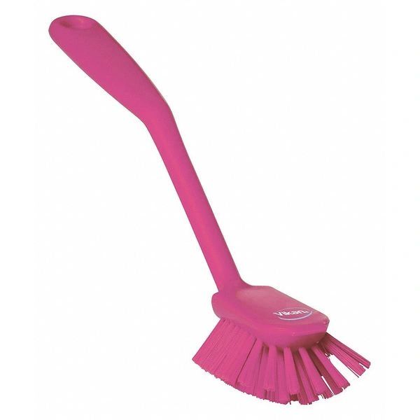 42371 VIKAN 11" Polypropylene Dish Brush Scraping Edge Medium Pink