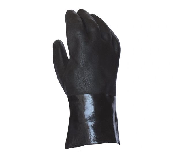 CH1405 Fine Sandy Finish Black PVC Dipped Glove, Gauntlet Cuff Sizes available: Men’s Large. 6dz Per Case