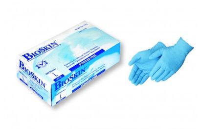 2010ML BIOSKIN BLUE NITRILE GLOVES MEDICAL GRADE 100/Bx XS-XL 10 Box/Cs