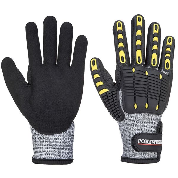 A722 - Anti Impact Cut Resistant Glove Gray/Black S-3XL