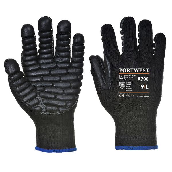 A790 - Anti Vibration Glove Black M-2XL