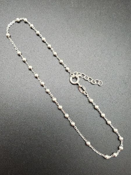 ANK004 - 10+1 Silver Bead on Cable Chain