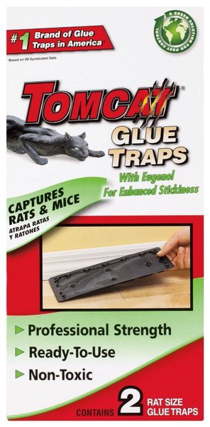 Tomcat Rat Size Glue Traps, 2-Pack (Eugenol Formula), Glue Board, Mice, Rats