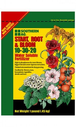 SOUTHERN AG START, ROOT AND BLOOM WATER SOLUBLE FERTILIZER 10-30-20 (25 lb)
