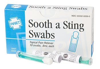 SOOTH A STING SWABS, HART, 10/UNIT
