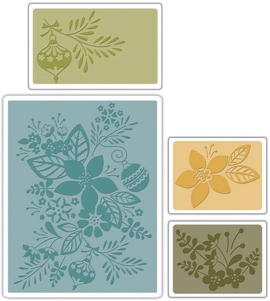 123108 Winter Botanicals Sizzix Textured Impressions Embossing Folders By  Basic Grey