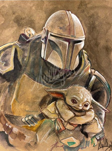 Mandalorian and Child - Star Wars, The Mandalorian, Baby Yoda, Artist ...