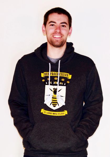 Bee Progressive Hoodie with pockets - Dark Heather Grey | Bee