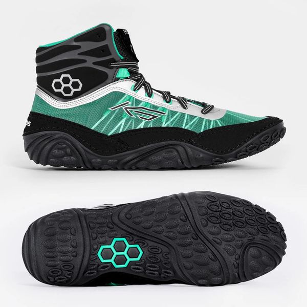 KS Infinity Teal/Chrome Adult Wrestling Shoes