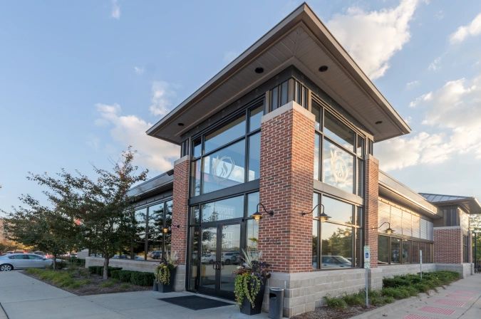 Exterior image of DESTIHL Restaurant & Brew Works in Normal, IL