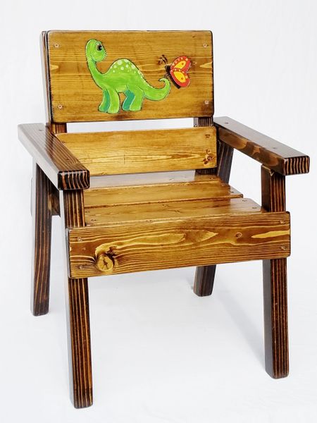 Kids Outdoor Furniture Wood Chair Toddler Boy Girl Dinosaur Kids Chairs Tables Outdoor Benches Memorials Game Tables