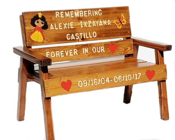 Memorial Bench Childrens Custom Wood Furniture Personalized Ki