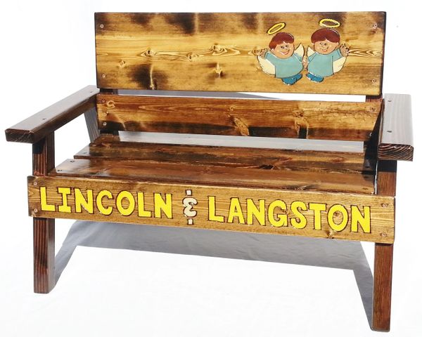 Childrens Memorial Bench Wood Outdoor Furniture Kids Chairs