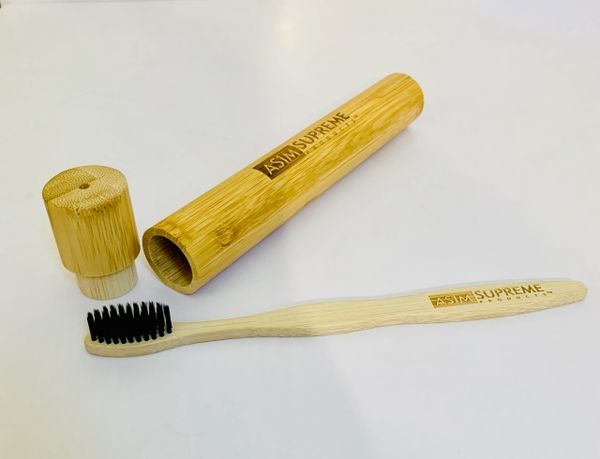 Bamboo Toothbrush w/ Bamboo Travel Case