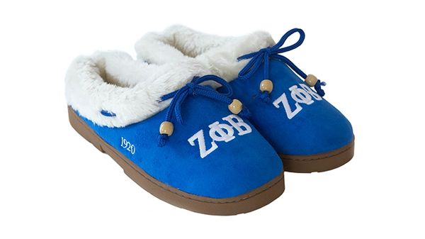 Delta Zeta - Furry Slippers Women - With DZ Embroidery Logo – SororityShop