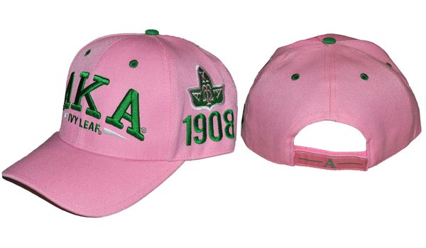 Alpha Kappa Alpha AKA Sorority Three Greek Letter Baseball Hat- Pink -  Brothers and Sisters' Greek Store