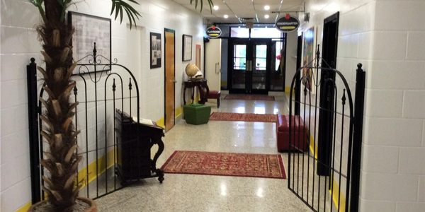 iron gates in a hallway