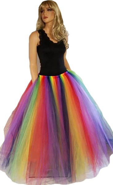 Adult Rainbow Tulle Skirt - You Pick the Length, Your Resource for Corsets  and Custom Made Tutus