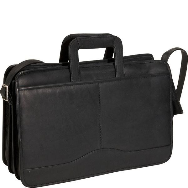 3 gusset leather briefcase