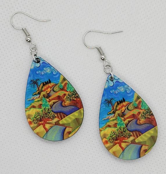 Tear Drop Earrings | Maui Art - Happy Art by Maui Artist Ken Loyd