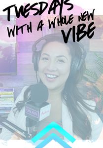 female latina, women, professional, working mom, latinx, women in tech, tuesday, tuesdays, vibe, podcast, podcaster, headphones, smiling, microphone, podcast studio, diy,  inspired living, audio and video podcast, community leadership, soul and good vibes, tech tools, strengthen, uplift humanity, community hope