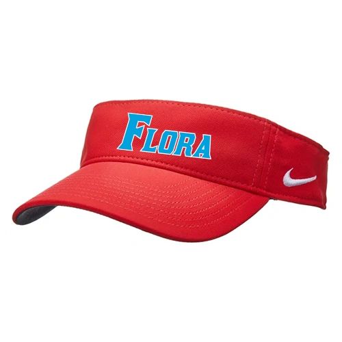 Nike Flora Visor (Red w/ blue letters)