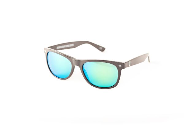 Bison Head Classic Sunglasses XXL - Gray Frame / Green Mirror Lens