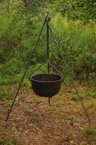 Hand Forged Campfire Dutch Oven Tripod Set - Blacksmith - Camp