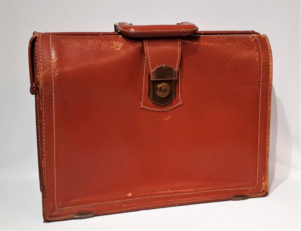 Vintage 1940s Lewis Lifton Mens Leather Briefcase Leather Bag