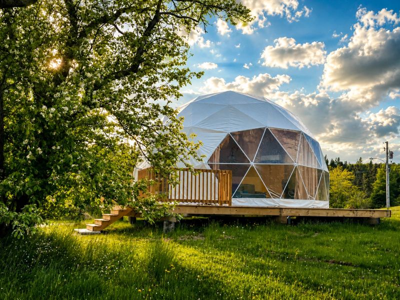 Baddeck Domes welcome view