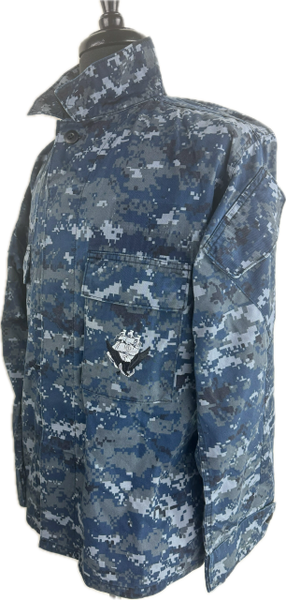 US Navy Working Blouse BDU Shirt | Blue Digital | Medium Short | EUC