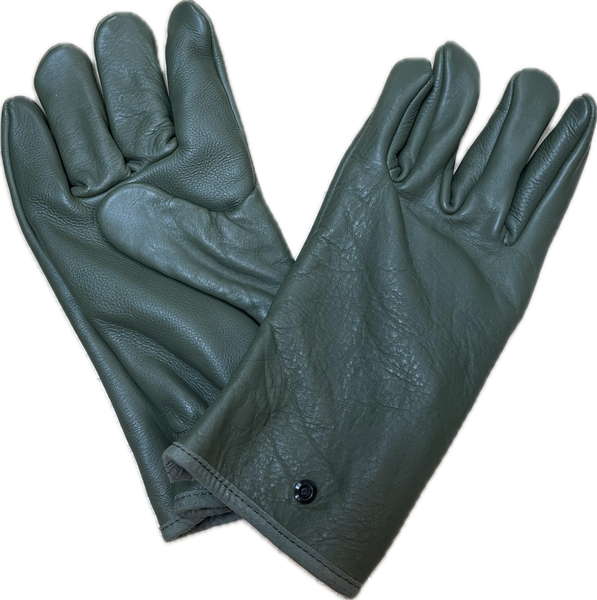 New French Army Surplus Leather Combat Gloves Fabric Lined
