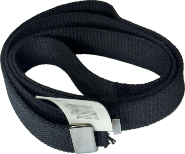 US MILITARY ISSUE BLACK Web Belt w/Chrome Tip | BELT ONLY NO BUCKLE | SZ 45 NEW