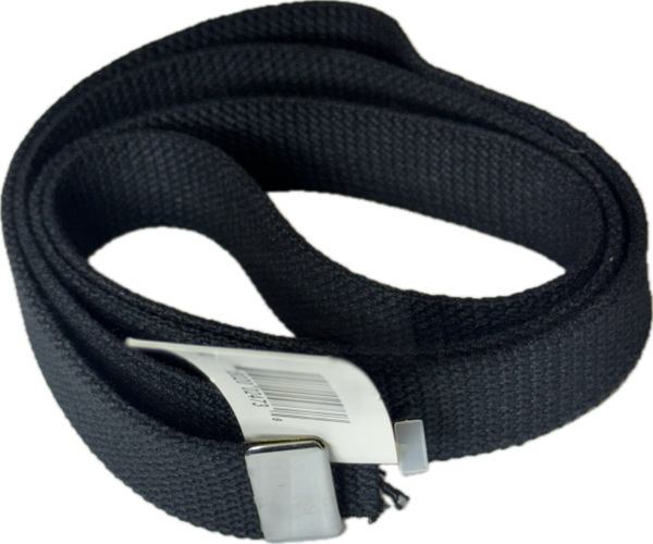 US ARMY ISSUE BLACK Web Belt w/Chrome Tip | BELT ONLY NO BUCKLE | SZ 45 x 1-INCH