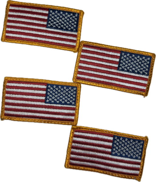 US Military USA FLAG | REVERSE | SEW-ON RIGHT SHOULDER UNIFORM - LOT OF 4 - EUC