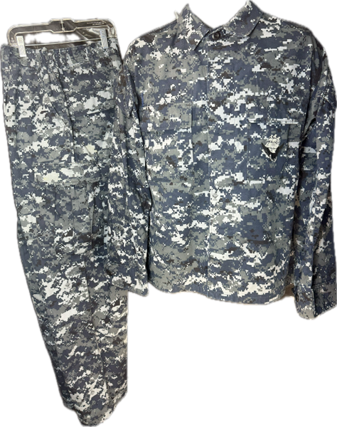 US Navy Working Uniform BDU Shirt & Pants Set | NWU Blue Digital | Medium Regular | EUC #1